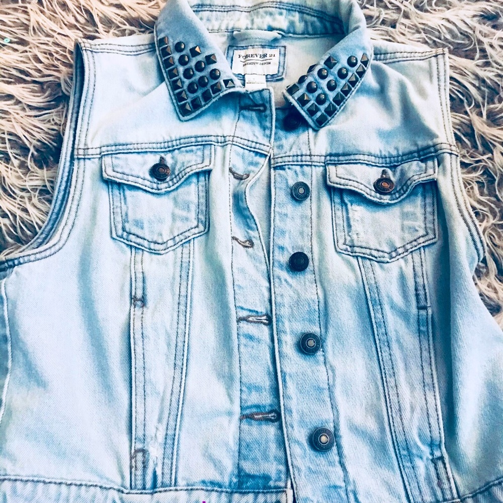 Forever 21 Jean studded vest